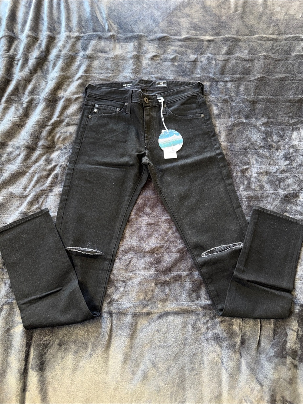 Men's Black Distressed Skinny Jeans